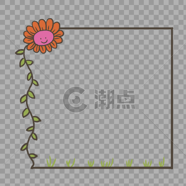 手绘花朵藤蔓装饰边框图片素材免费下载