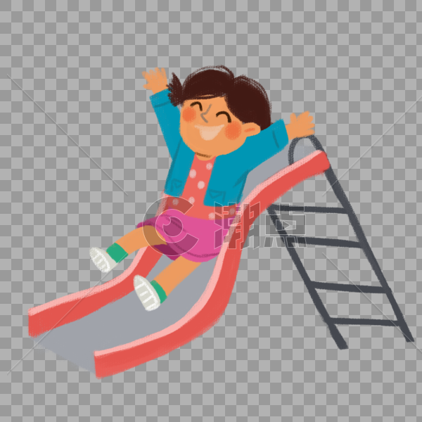 玩滑梯的女孩图片素材免费下载