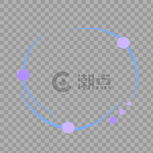 蓝色紫色圆点圆圈手绘简约边框图片素材免费下载