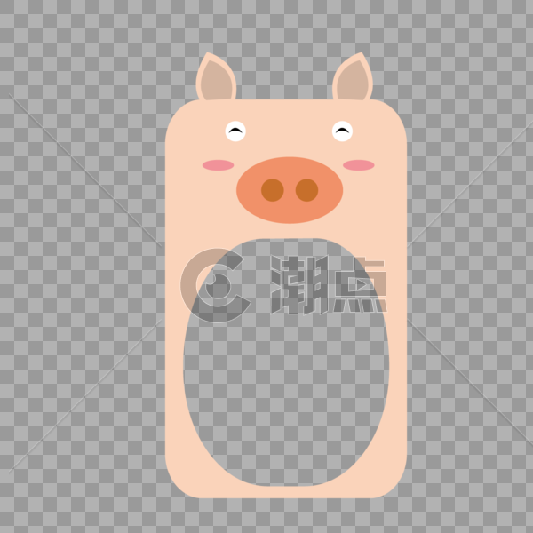 AI矢量图可爱卡通动物边框粉色猪猪边框图片素材免费下载