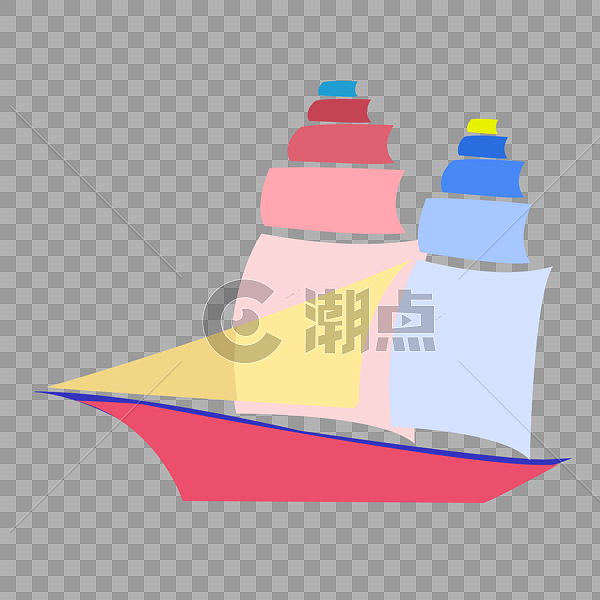 彩色帆船图片素材免费下载