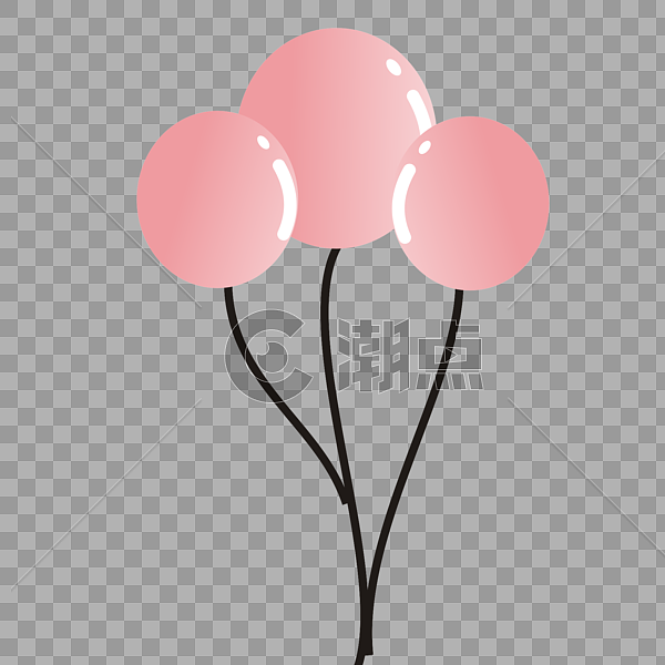 粉色可爱气球图片素材免费下载