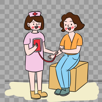 清新卡通献血场景图片素材免费下载