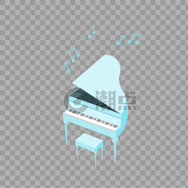 蓝色梦幻钢琴图片素材免费下载
