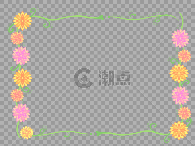 清新夏日花朵植物边框图片素材免费下载