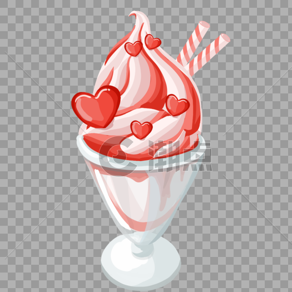 夏日草莓奶油冰淇淋图片素材免费下载