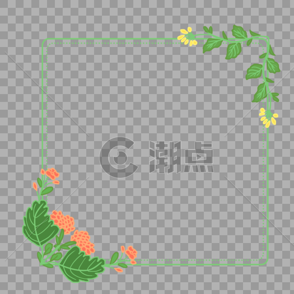 手绘植物花卉边框图片素材免费下载