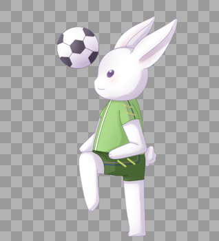 踢足球的兔子图片素材免费下载