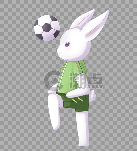 踢足球的兔子图片素材免费下载