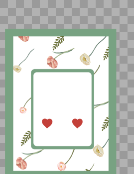 爱心植物绿色边框图片素材免费下载