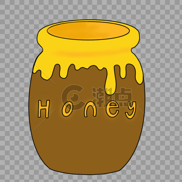 手绘可爱蜂蜜罐图片素材免费下载