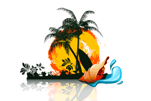 热带风景插画gif图片素材免费下载