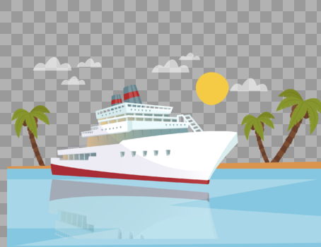 轮船旅行矢量元素图片素材免费下载