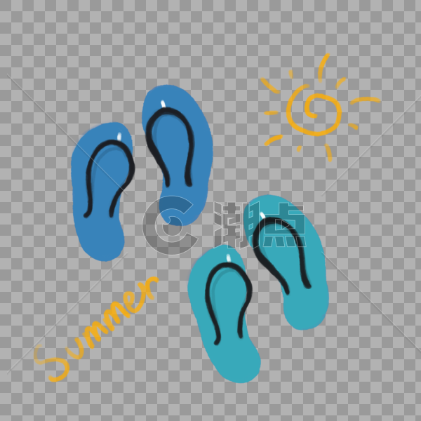夏天拖鞋太阳图片素材免费下载