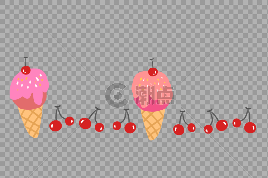 手绘卡通雪糕冰淇淋分割线图片素材免费下载
