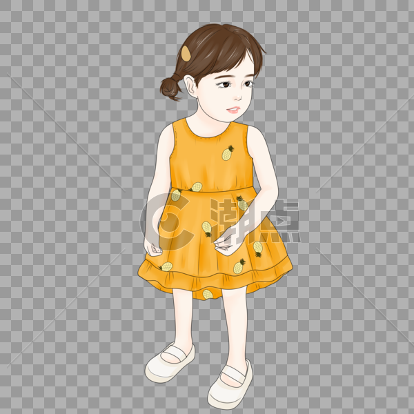 穿黄裙子的小女孩图片素材免费下载