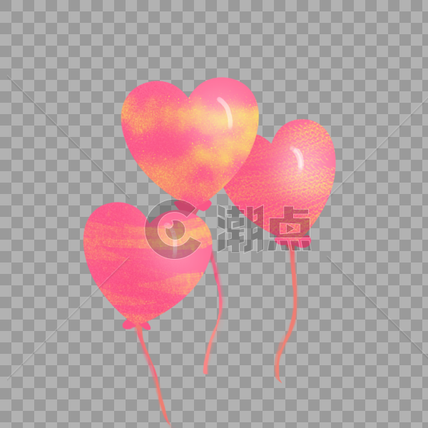 粉色的爱心气球图片素材免费下载