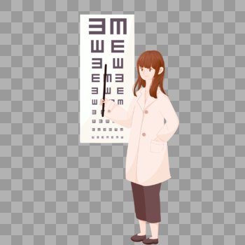 国际爱眼日爱护眼睛女医生指导视力表图片素材免费下载