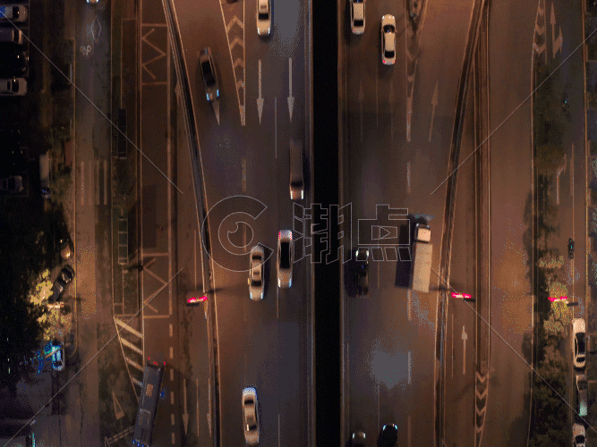 都市交通夜景4K航拍GIF图片素材免费下载