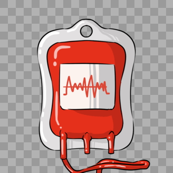 红色卡通血浆袋图片素材免费下载