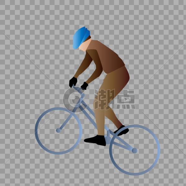AI矢量图扁平化人物运动员自行车运动员图片素材免费下载