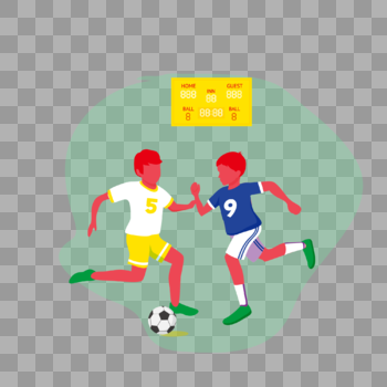 两个小孩踢足球比赛图片素材免费下载