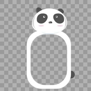 AI矢量图可爱卡通动物边框熊猫边框图片素材免费下载