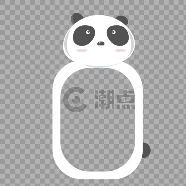 AI矢量图可爱卡通动物边框熊猫边框图片素材免费下载