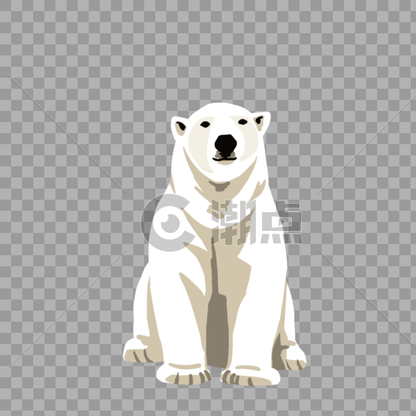 北极熊手绘插画图片素材免费下载