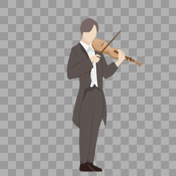 音乐节拉小提琴卡通人物图片素材免费下载