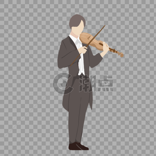 音乐节拉小提琴卡通人物图片素材免费下载
