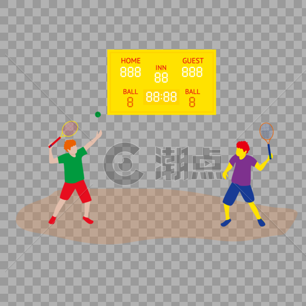 两个小孩在打网球比赛图片素材免费下载