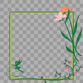 植物花卉相框图片素材免费下载