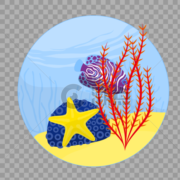 小鱼珊瑚和海星图片素材免费下载