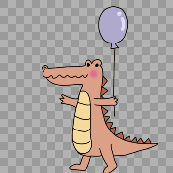 拿气球的恐龙图片素材免费下载