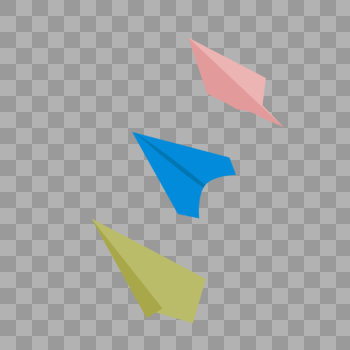 多种颜色形状的纸飞机图片素材免费下载