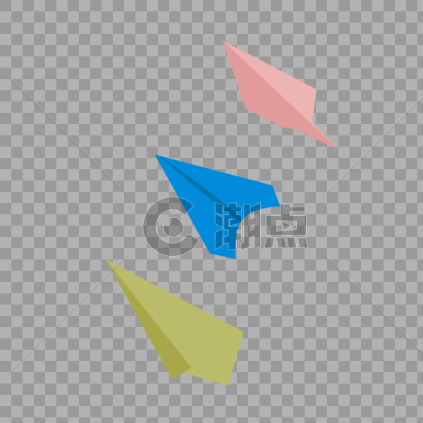 多种颜色形状的纸飞机图片素材免费下载