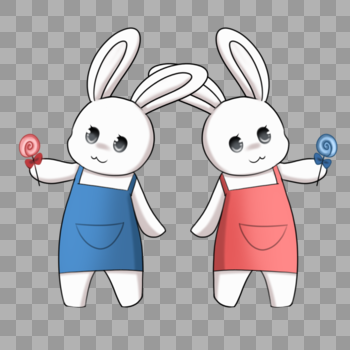 兔子双子图片素材免费下载