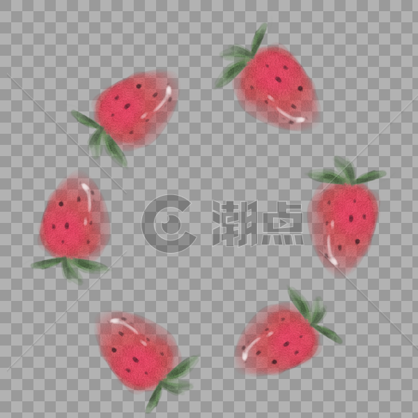 草莓植物卡纸贺卡胶纸素材图片素材免费下载
