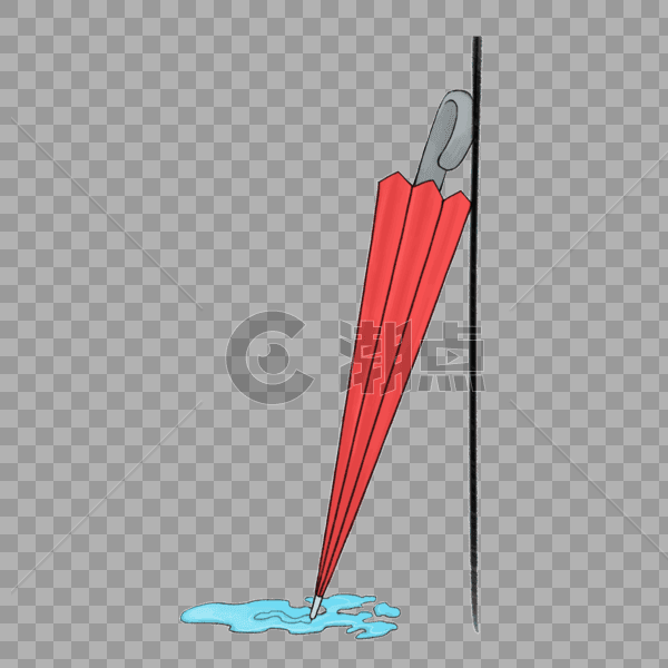 红色雨伞太阳伞清新夏日图片素材免费下载