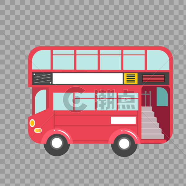 伦敦交通工具双层巴士矢量素材图片素材免费下载