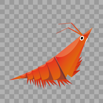 AI矢量图卡通可爱折纸动物类元素小虾虾类图片素材免费下载