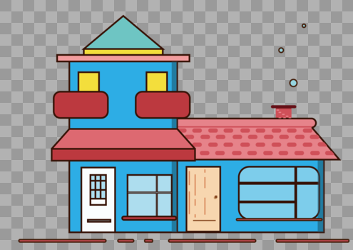 插画建筑小房屋图片素材免费下载