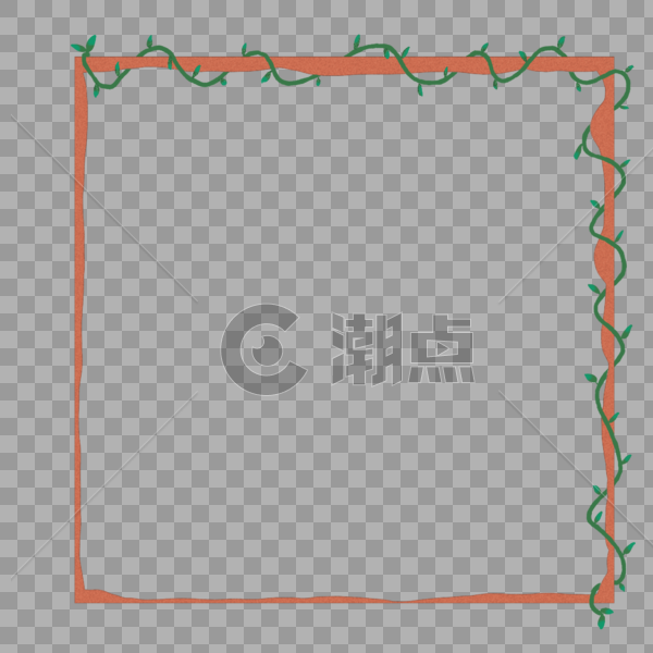 树叶简易边框图片素材免费下载