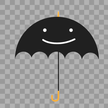 夏季雨天简约可爱小黑伞图片素材免费下载