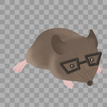 戴眼镜的小老鼠图片素材免费下载