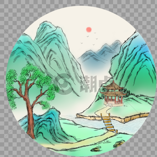 中国风田园山水图片素材免费下载