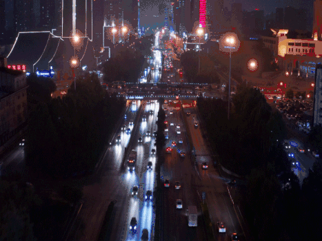 都市夜景车流航拍GIF图片素材免费下载