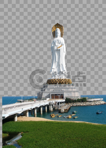 海南三亚海边观音塑像图片素材免费下载