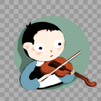 卡通小朋友拉小提琴插图图片素材免费下载